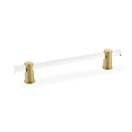 Schaub and Company Lumiere 8" Euro Modern Solid Brass and Acrylic Bar Luxury Adjustable Cabinet Handle / Drawer Pull Satin Brass