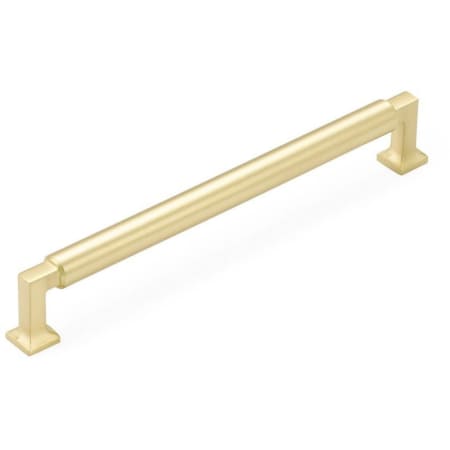 Schaub and Company Haniburton 8" Center to Center Urban Modern Solid Brass Barrel Center Luxury Cabinet Handle / Drawer Pull Satin Brass