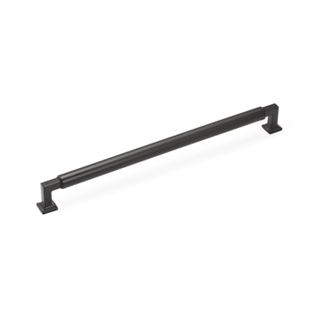 Schaub and Company Haniburton 18" Center to Center Modern Industrial Barrel Luxury Solid Brass Appliance Handle / Appliance Pull Matte Black