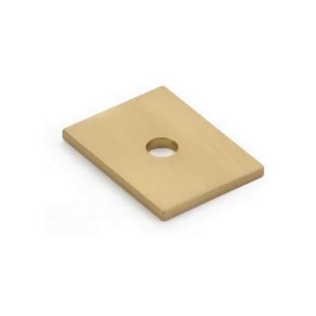 Schaub and Company Pub House 1" Rectangular Solid Brass Cabinet Knob Backplate Escutcheon Signature Satin Brass