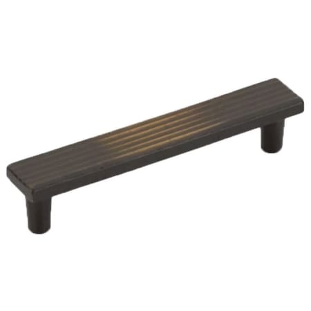 Schaub and Company Stradella 5" Center to Center Solid Cast Bronze Rustic Ridged Flat Bar Cabinet Pull - Made in Italy Antique Bronze