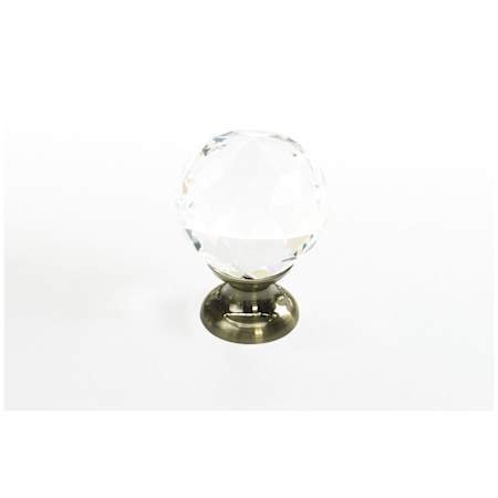 Schaub and Company Stargaze 1-1/8" Faceted Crystal Cabinet Knob with Solid Brass Base Antique Brass