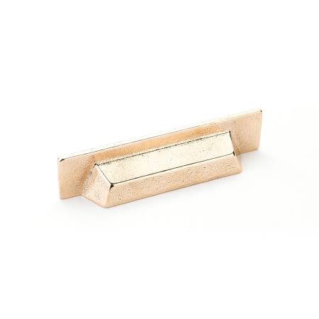 Schaub and Company Vinci 3-3/4" Luxury Modern Rustic Cast Bronze Rectangular Cabinet Cup Pull - Made in Italy Natural Bronze