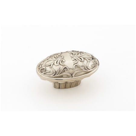 Schaub and Company Cantata 1-1/4" Solid Brass Oval Ornate Venetian Cabinet Knob from Symphony Elegance White Brass