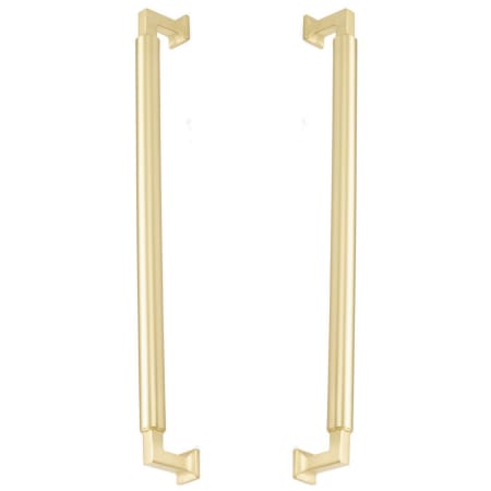 Schaub and Company Haniburton 15" Center to Center Solid Brass Back to Back Door Pulls / Side By Side Cabinet Handles Satin Brass