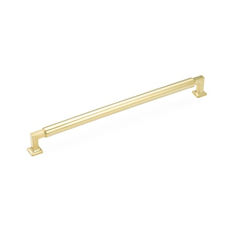 Schaub and Company Haniburton 12" Center to Center Cylinder Style Solid Brass Concealed Screw Appliance Handle / Appliance Pull Unlacquered Brass