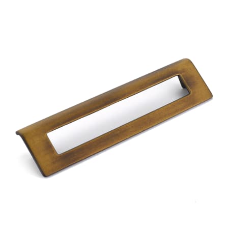 Schaub and Company Finestrino 6-5/16" Center to Center Modern Open Frame Angled Finger Cabinet Pull - Made in Italy Burnished Bronze