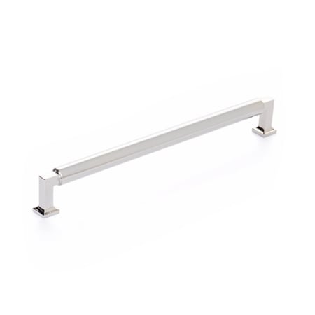 Schaub and Company Haniburton 10" Center to Center Modern Industrial Barrel Luxury Solid Brass Large Cabinet Handle / Drawer Pull Polished Nickel
