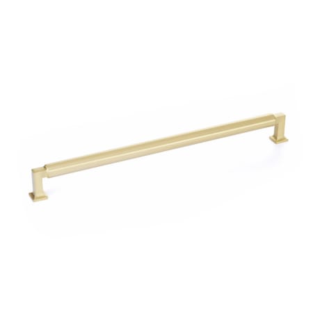 Schaub and Company Haniburton 12" Center to Center Modern Industrial Barrel Luxury Solid Brass Large Oversized Cabinet Handle / Drawer Pull Satin Brass