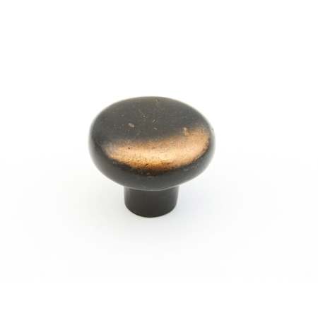 Schaub and Company Artifex 1-5/8" Rustic Vintage Round Solid Britannium Pewter Cabinet Knob - Made in Italy Antique Bronze