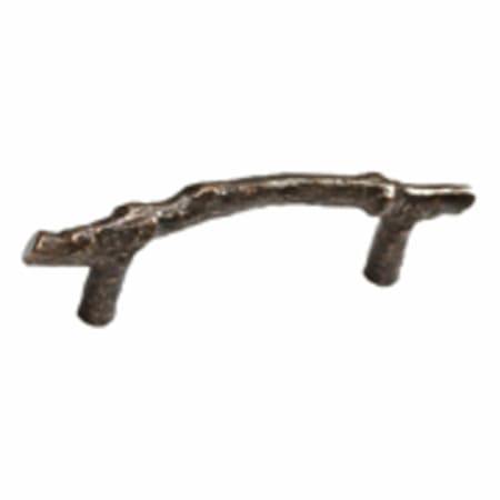 Schaub and Company Mountain 4" Rustic Lodge Twig Branch Handle Solid Bronze Cabinet Knob - Made in Italy Antique Bronze