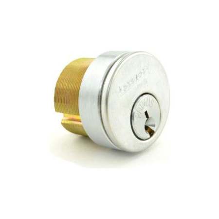Schlage L Series 1-1/8 Inch Primus E Keyway Mortise Cylinder with 3/8 Inch Blocker Ring and Adams Rite Cam - Keys Not Included Satin Chrome