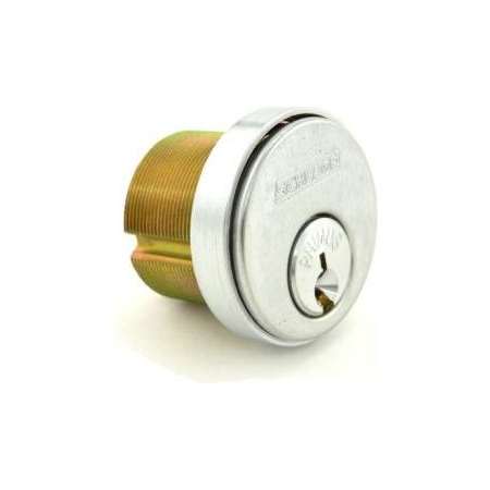 Schlage L Series 1-1/8 Inch Primus E Keyway Mortise Cylinder with Compression Ring and Spring and L Cam - Keys Not Included Satin Chrome
