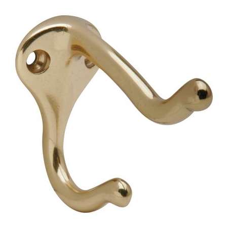 Schlage 3-Inch Projection Coat and Hat Hook Polished Brass