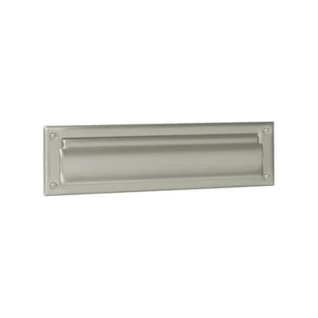Schlage 13-Inch x 3-9/16-Inch Solid Brass Mail Slot Satin Nickel