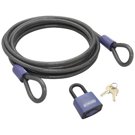 Schlage 15 Foot x 3/8 Inch Flexible Cable Lock with Weather-Proof Padlock N/A
