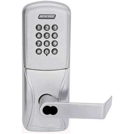 Schlage AD-200 Storeroom Electronic Cylindrical Lock with Keypad and Rhodes Lever - Less SFIC Satin Chrome