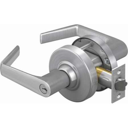Schlage ALX Series Grade 2 Storeroom Saturn Lever Lock with C Keyway with 2-3/4" Backset Satin Chrome