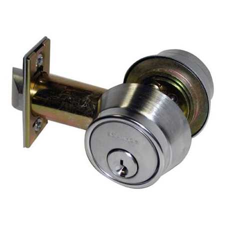 Schlage B250 Series Commercial Grade 2 Double Cylinder Deadlatch with Full Size Interchangeable Core Satin Chrome