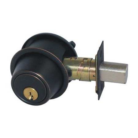 Schlage B500-Series Single Cylinder Grade 2 Classroom Deadbolt with Adjustable Backset Aged Bronze