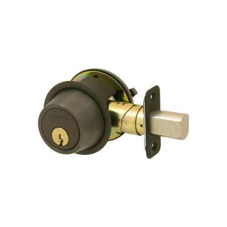 Schlage B500-Series Single Cylinder Grade 2 Classroom Deadbolt with Adjustable Backset Oil Rubbed Bronze