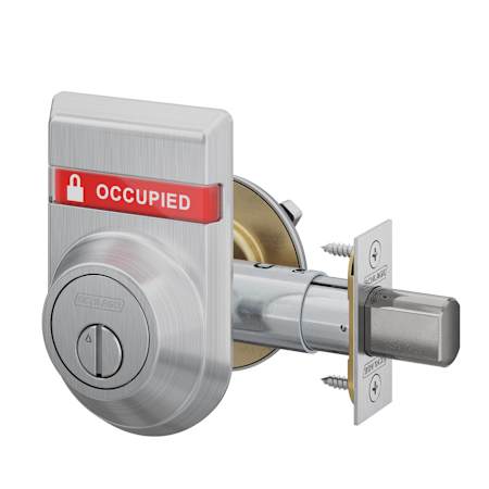 Schlage One Sided Deadbolt with Occupied Indicator Satin Chrome