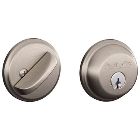 Schlage Single Cylinder Keyed Entry Grade 1 Deadbolt from the B-Series Satin Nickel