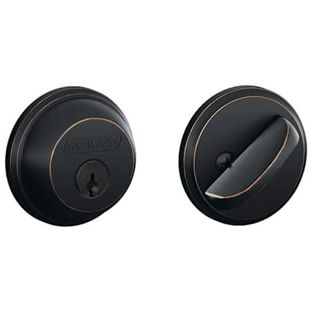 Schlage Single Cylinder Keyed Entry Grade 1 Deadbolt from the B-Series Aged Bronze
