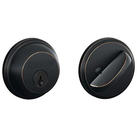 Schlage Single Cylinder Grade 1 Deadbolt with Tapered Latch Aged Bronze