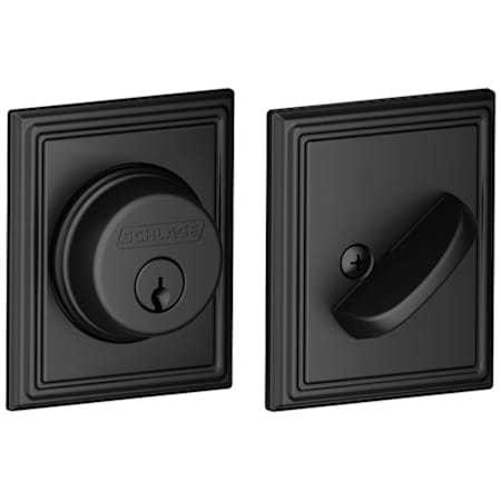 Schlage Single Cylinder Grade 1 Deadbolt with Decorative Addison Rose Matte Black