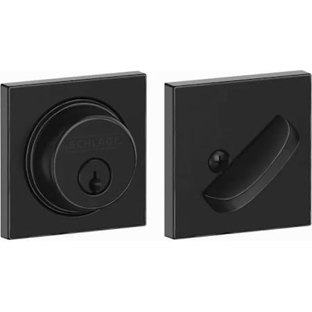 Schlage Single Cylinder Keyed Entry Grade 1 Deadbolt with Decorative Collins Rose from the B-Series Matte Black