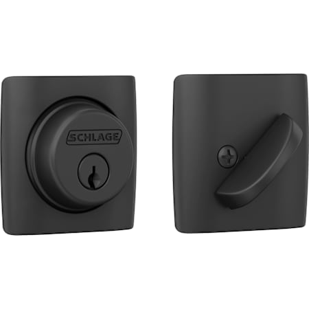 Schlage Single Cylinder Keyed Entry Grade 1 Deadbolt with Decorative Dalton Rose from the B-Series Matte Black