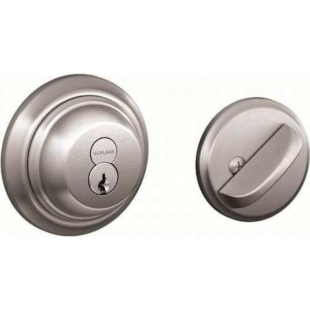 Schlage Single Cylinder Keyed Entry Deadbolt with Full Size Interchangeable Core Satin Chrome