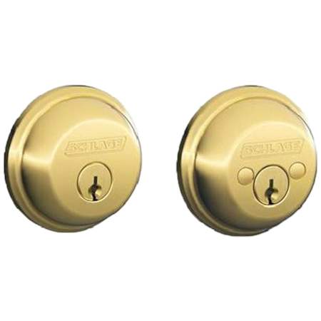 Schlage Double Cylinder Grade 1 Deadbolt from the B-Series Lifetime Polished Brass