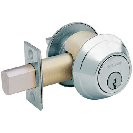 Schlage B600-Series Single Cylinder Grade 1 Classroom Deadbolt Less Small Format Interchangeable Core (Core Options Provided) Satin Chrome