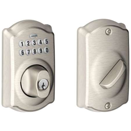 Schlage Camelot Electronic Keypad Single Cylinder Deadbolt Satin Nickel