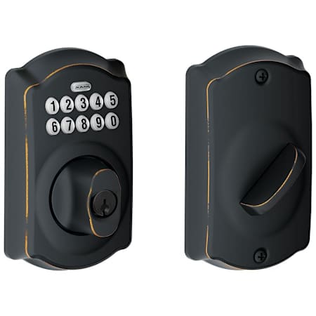 Schlage Camelot Electronic Keypad Single Cylinder Deadbolt Aged Bronze