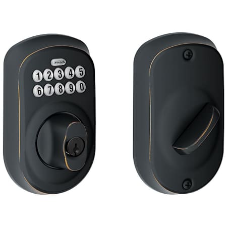 Schlage Plymouth Electronic Keypad Single Cylinder Deadbolt Aged Bronze