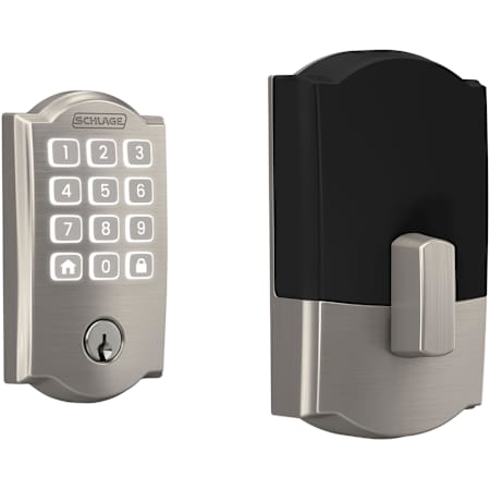 Schlage Arrive Electronic Keyless Entry Touchpad Deadbolt with Camelot Trim Satin Nickel