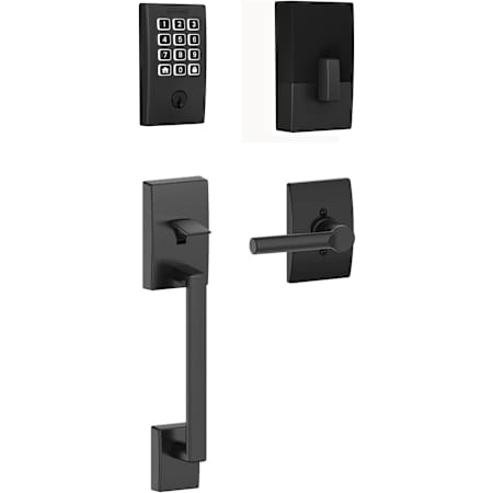Schlage Arrive Sectional Keyless Entry Deadbolt with Century Handleset and Broadway Interior Lever Matte Black