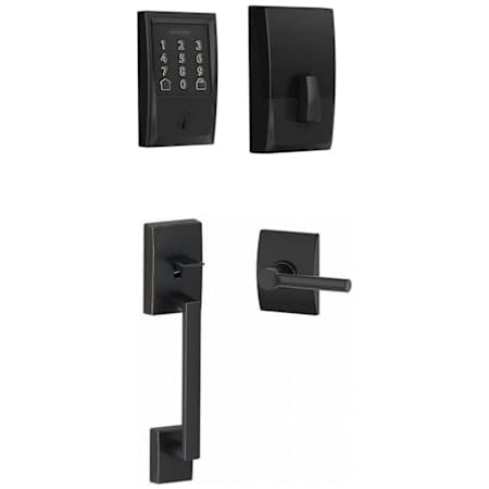 Schlage Encode WiFi Enabled Electronic Keypad Deadbolt with Century Entry Handleset and Broadway Lever Matte Black