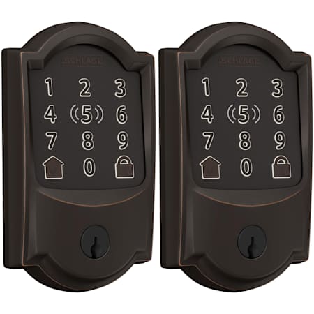 Schlage Encode Plus Camelot Touchscreen Electronic Deadbolt with WiFi - Pack of 2 Aged Bronze