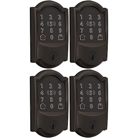 Schlage Encode Plus Camelot Touchscreen Electronic Deadbolt with WiFi - Pack of 4 Aged Bronze