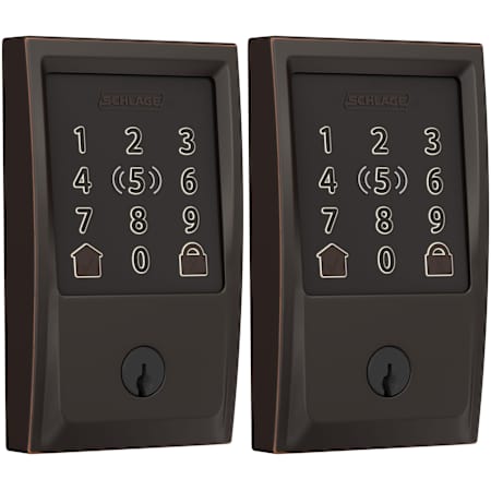 Schlage Encode Plus Century Touchscreen Electronic Deadbolt with WiFi - Pack of 2 Aged Bronze