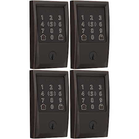 Schlage Encode Plus Century Touchscreen Electronic Deadbolt with WiFi - Pack of 4 Aged Bronze