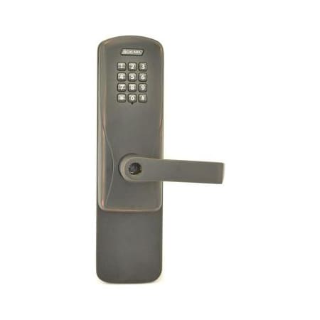 Schlage CO-Series Commercial Electronic Rim / Concealed Vertical Rod Exit Trim with Keypad and Rhodes Lever Aged Bronze