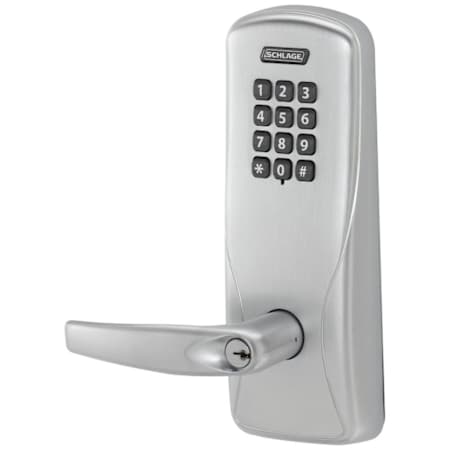 Schlage CO-Series Commercial Electronic Mortise Lock with Keypad and Athens Lever Satin Chrome