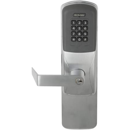 Schlage CO-Series Commercial Electronic Rim / Concealed Vertical Rod Exit Trim with Keypad and Rhodes Lever Satin Chrome