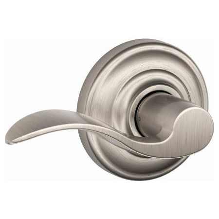 Schlage Accent Passage Door Lever Set with Andover Trim Satin Nickel