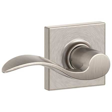 Schlage Accent Passage Door Lever Set with Decorative Collins Trim Satin Nickel